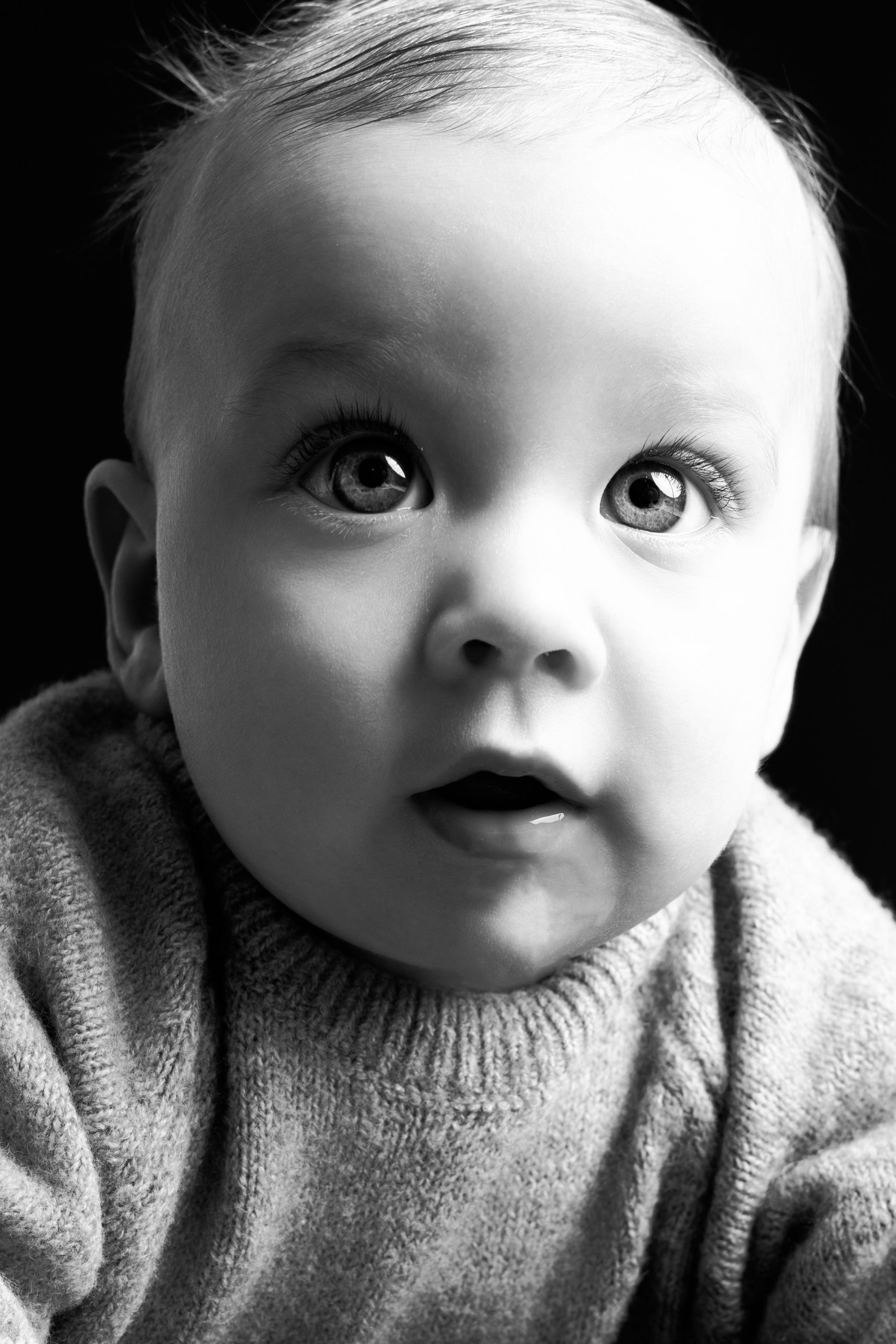 portrait regard Noir et Blanc bébé Tours